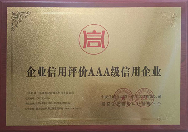 Dongguan Xuan Pin Mould Technology Co., Ltd. Honored as AAA Credit Enterprise in 2024